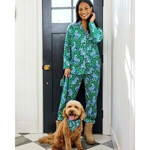 Printfresh Long PJ Set in Tiger Queen Green Blue Large L NEW